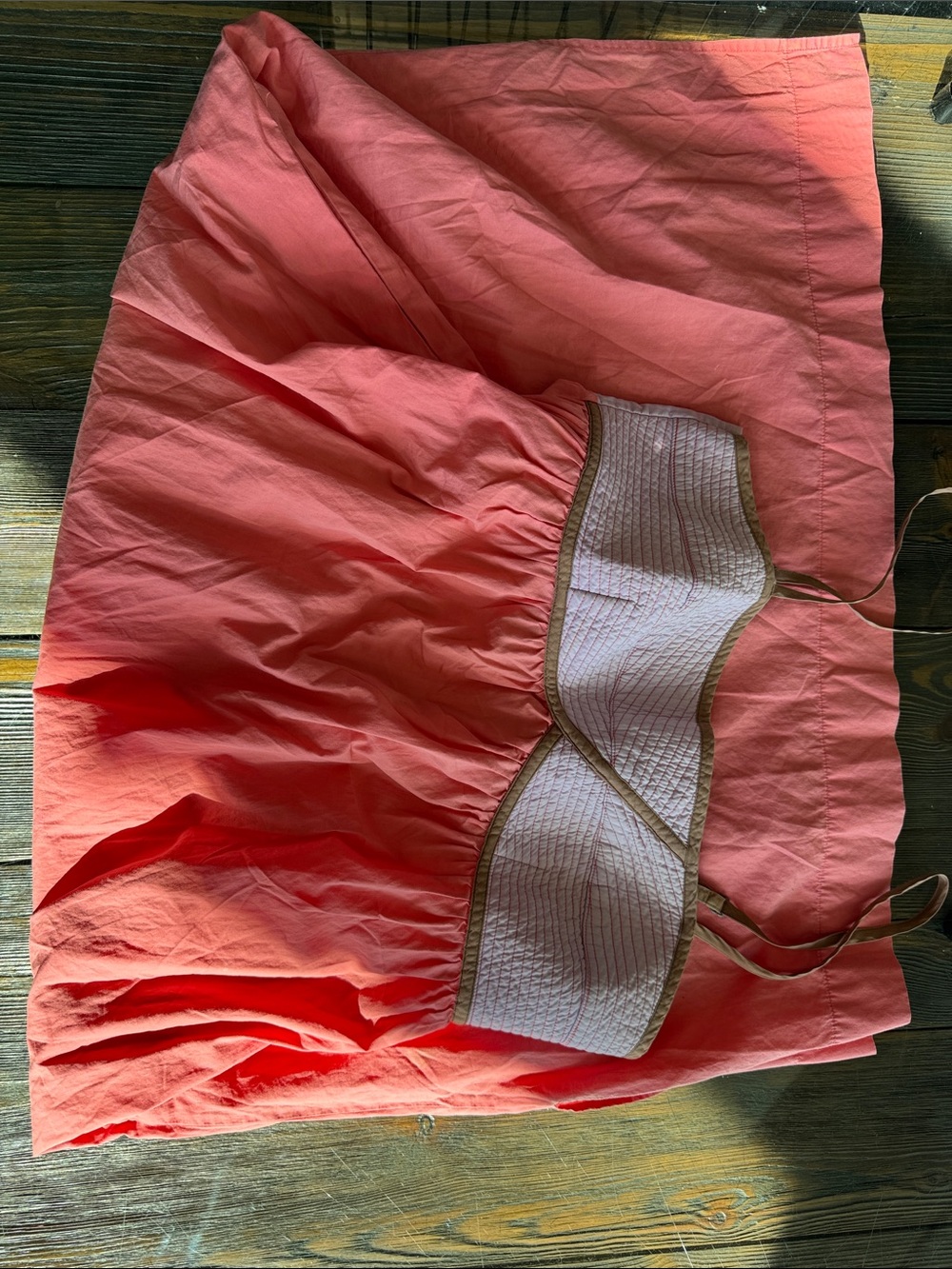 Anthropologie Coral Pink Smocked Bust Sleep Dress